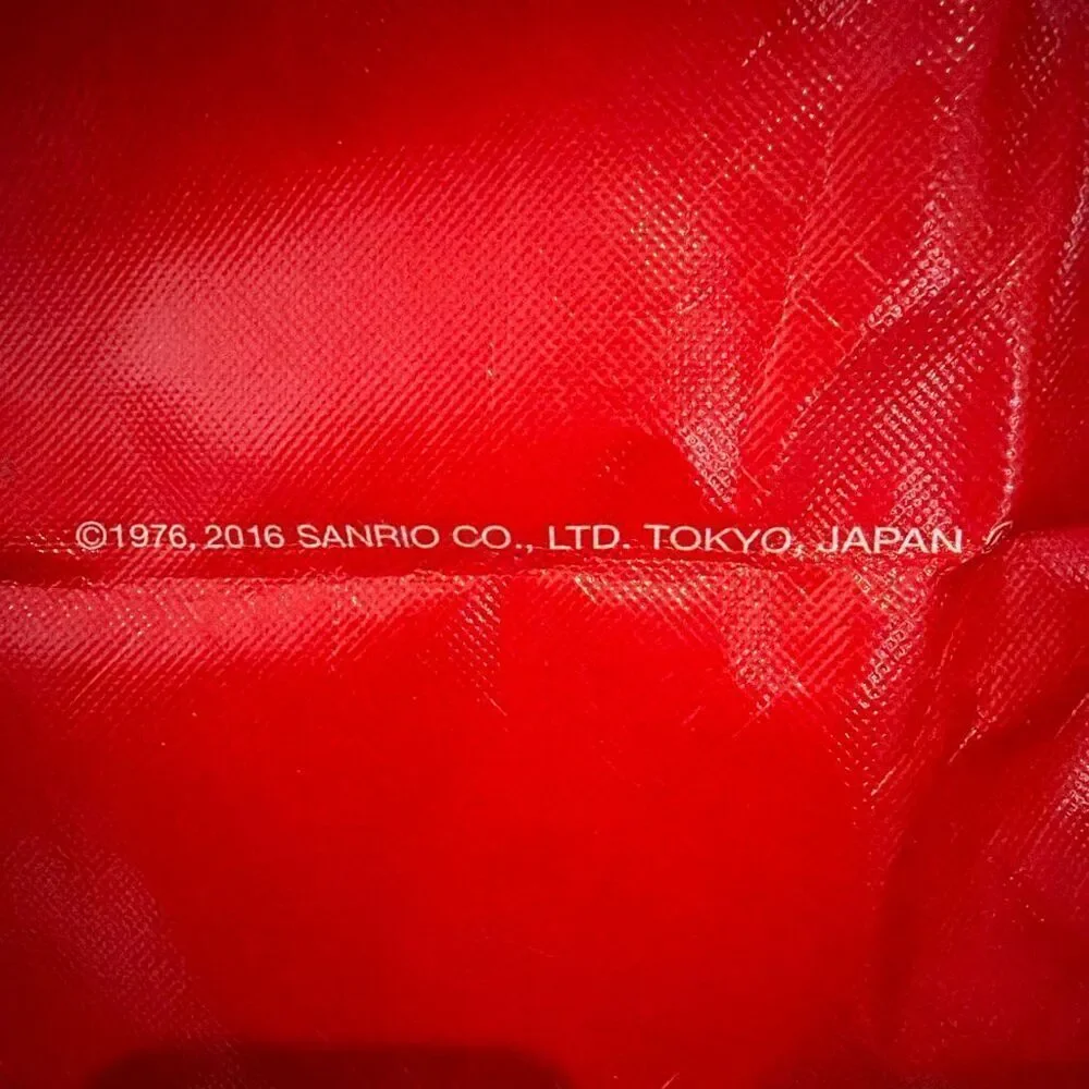 Hello Kitty Japan Sanrio Reusable Shopping Tote 1976 2016 Red Handles Zipper
